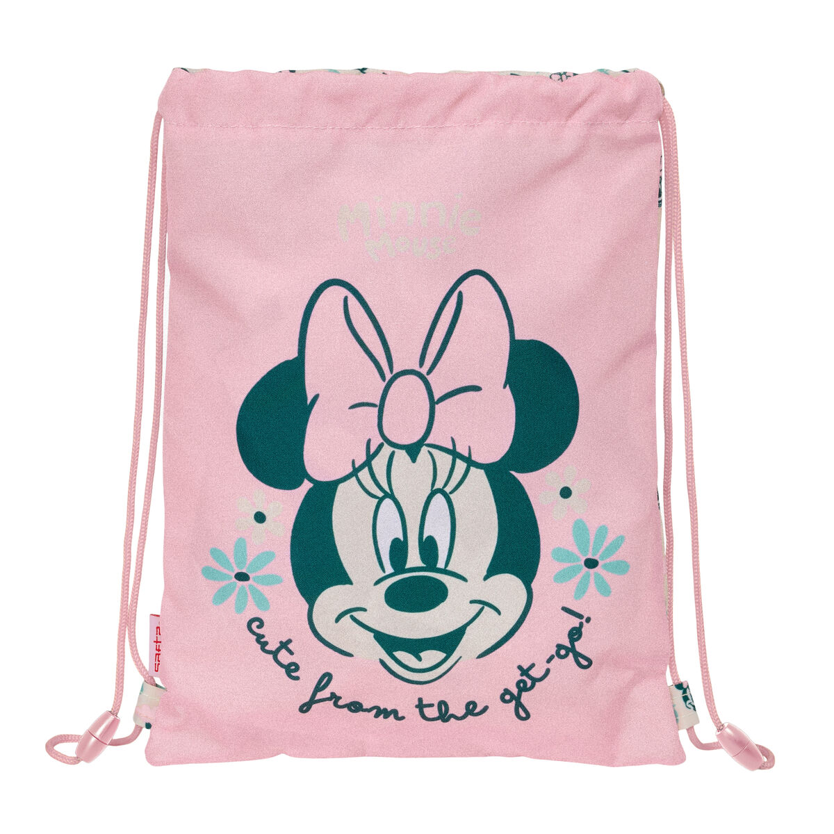 Rugtas met Koordjes Minnie Mouse Minty Roze 26 x 34 x 1 cm