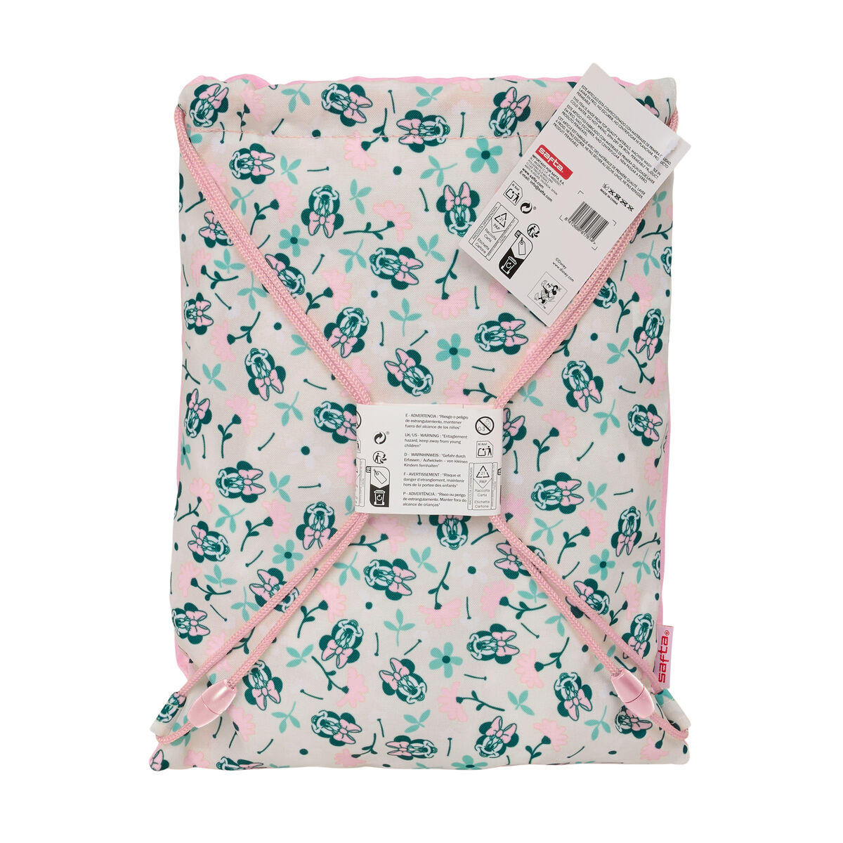 Rugtas met Koordjes Minnie Mouse Minty Roze 26 x 34 x 1 cm