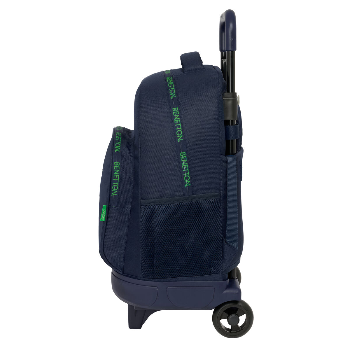 School Rucksack with Wheels Benetton Together Navy Blue 33 x 45 x 22 cm