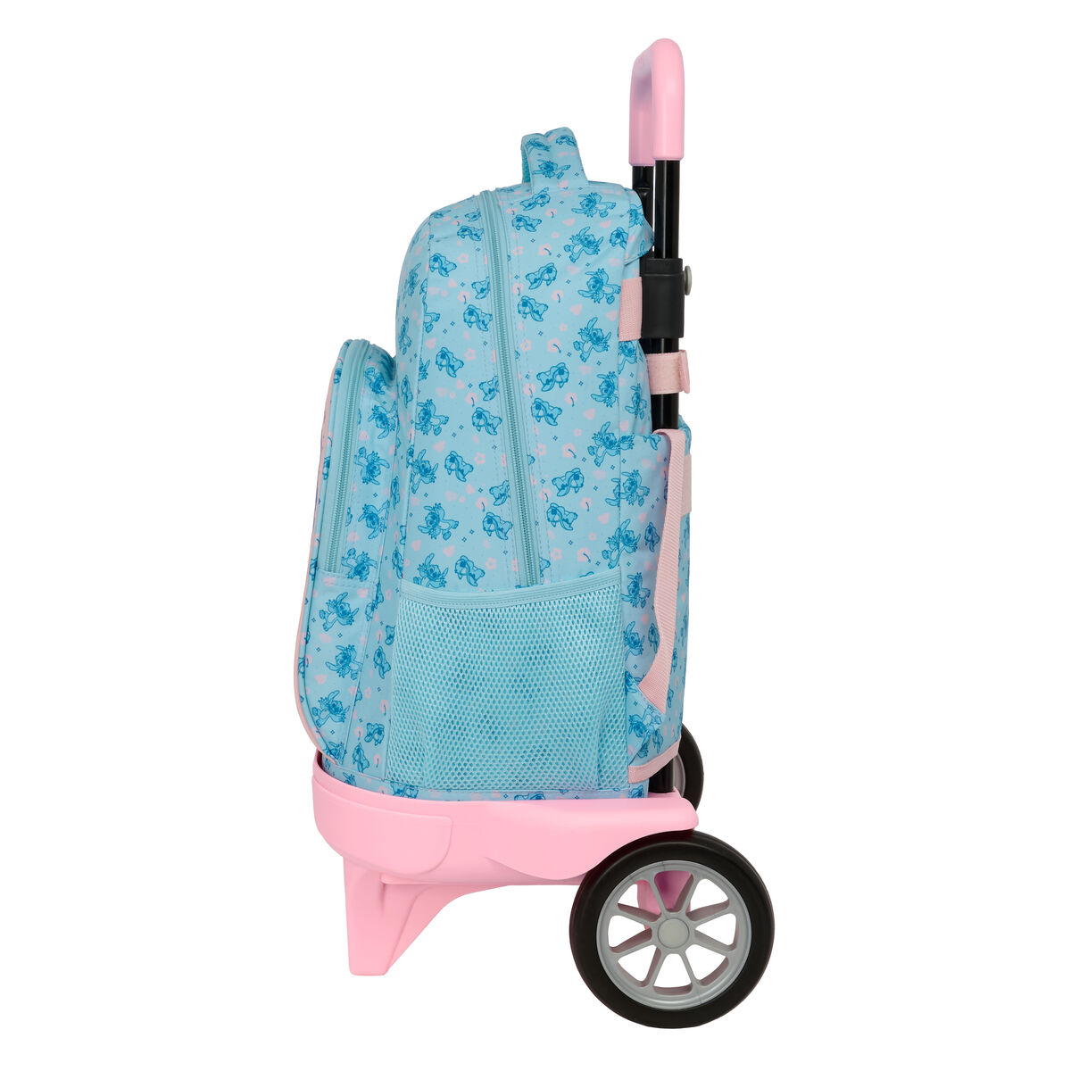 School Rucksack with Wheels Lilo & Stitch Ohana Blue 33 x 45 x 22 cm