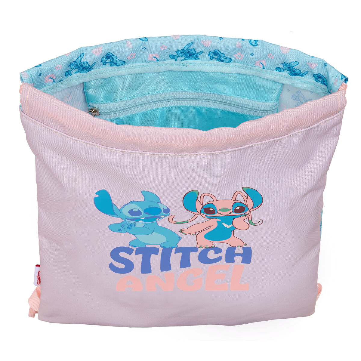Backpack with Strings Lilo & Stitch Ohana Blue Pink 26 x 34 x 1 cm