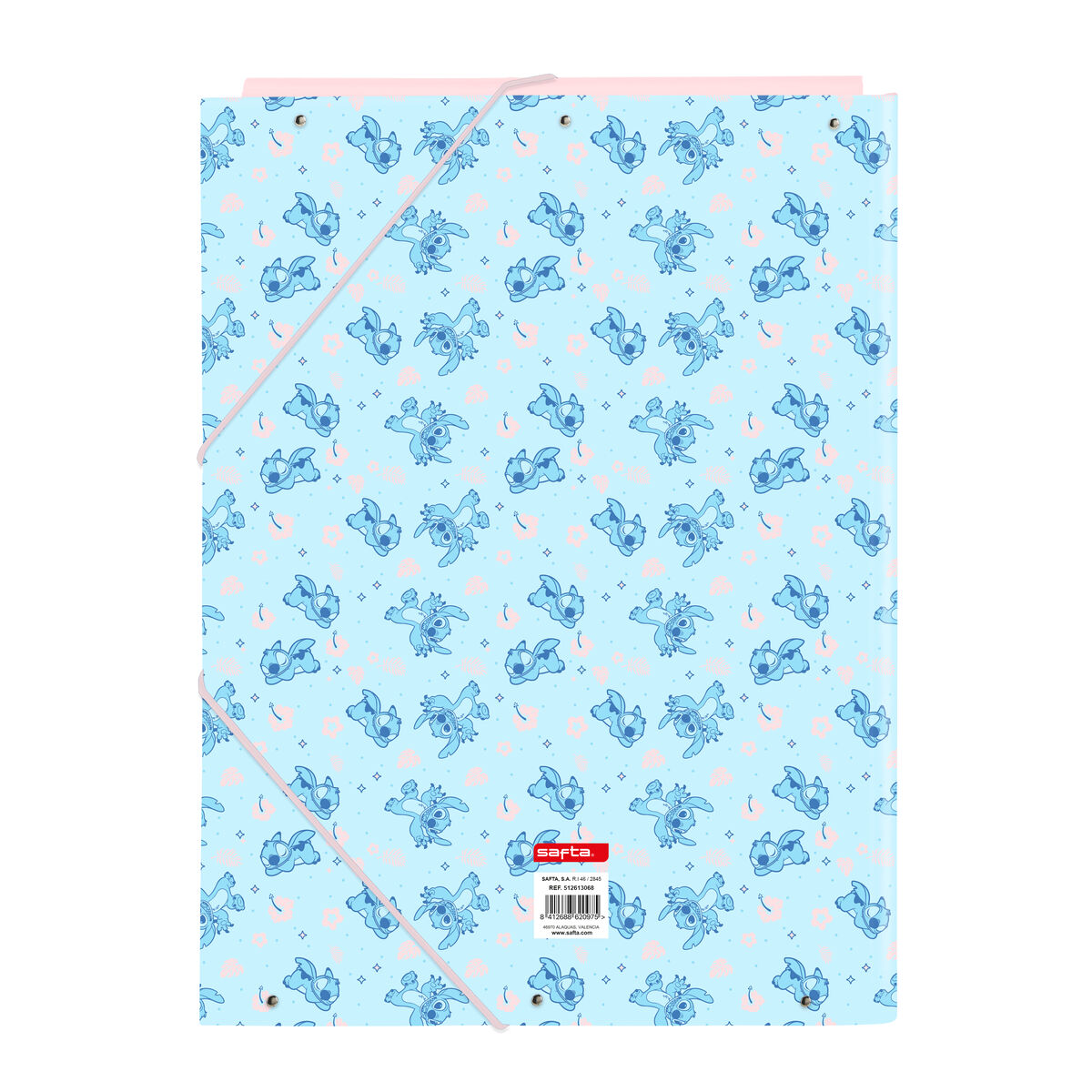 Ring binder Lilo & Stitch Ohana Blue Light Pink A4 26 x 33.5 x 2.5 cm