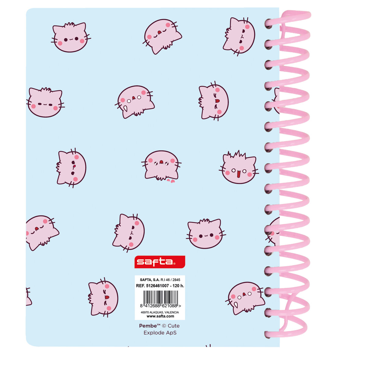 Notebook Safta The pink cat Multicolour