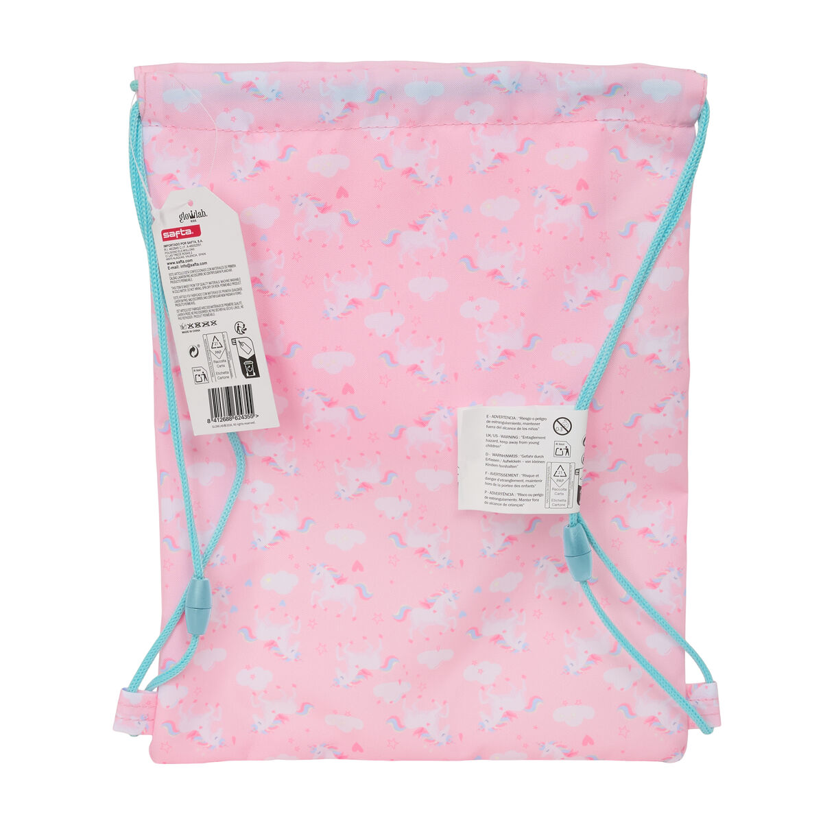 Rugtas met Koordjes Glow Lab Roze 26 x 34 x 1 cm