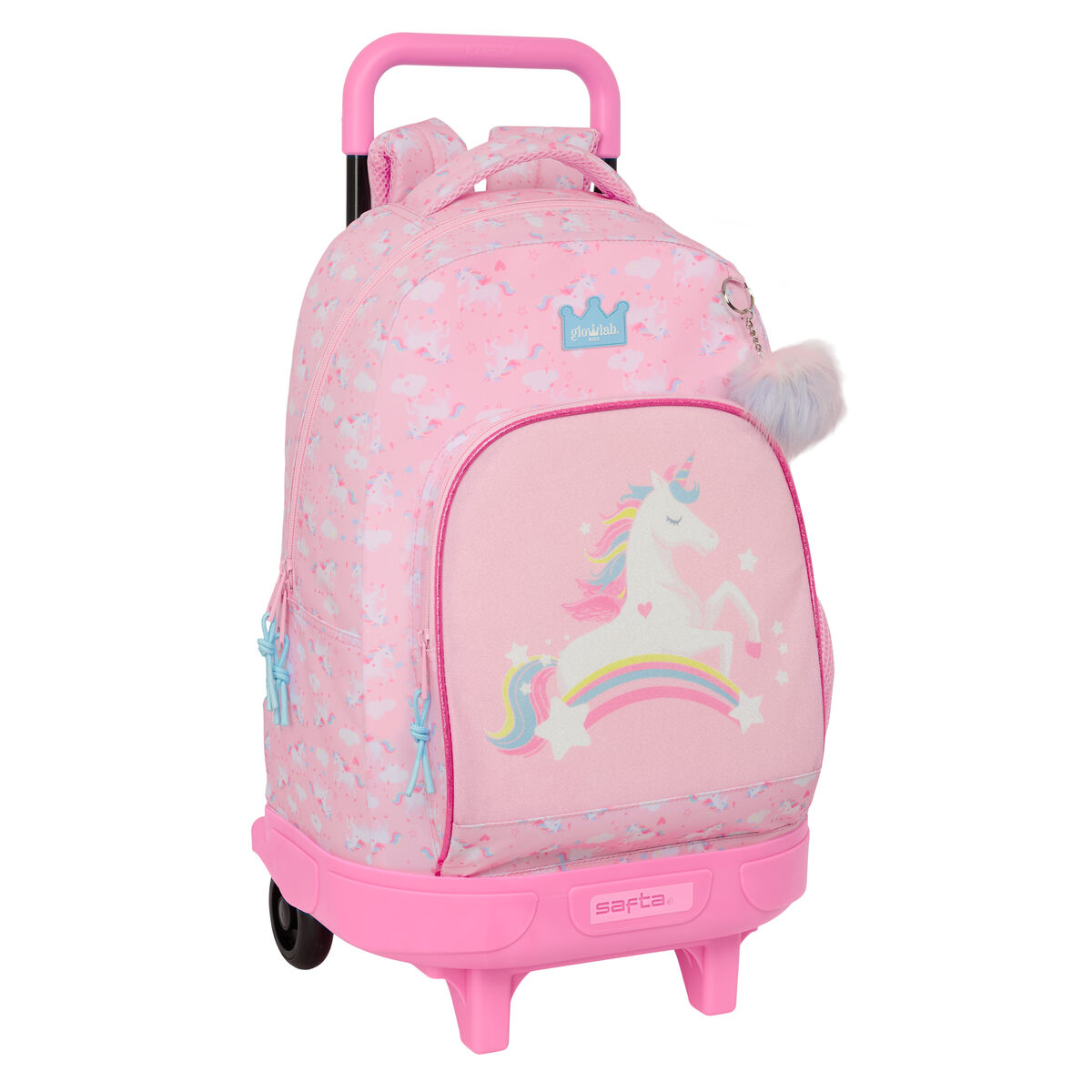 Schoolrugzak met Wielen Glow Lab Roze 33 x 45 x 22 cm