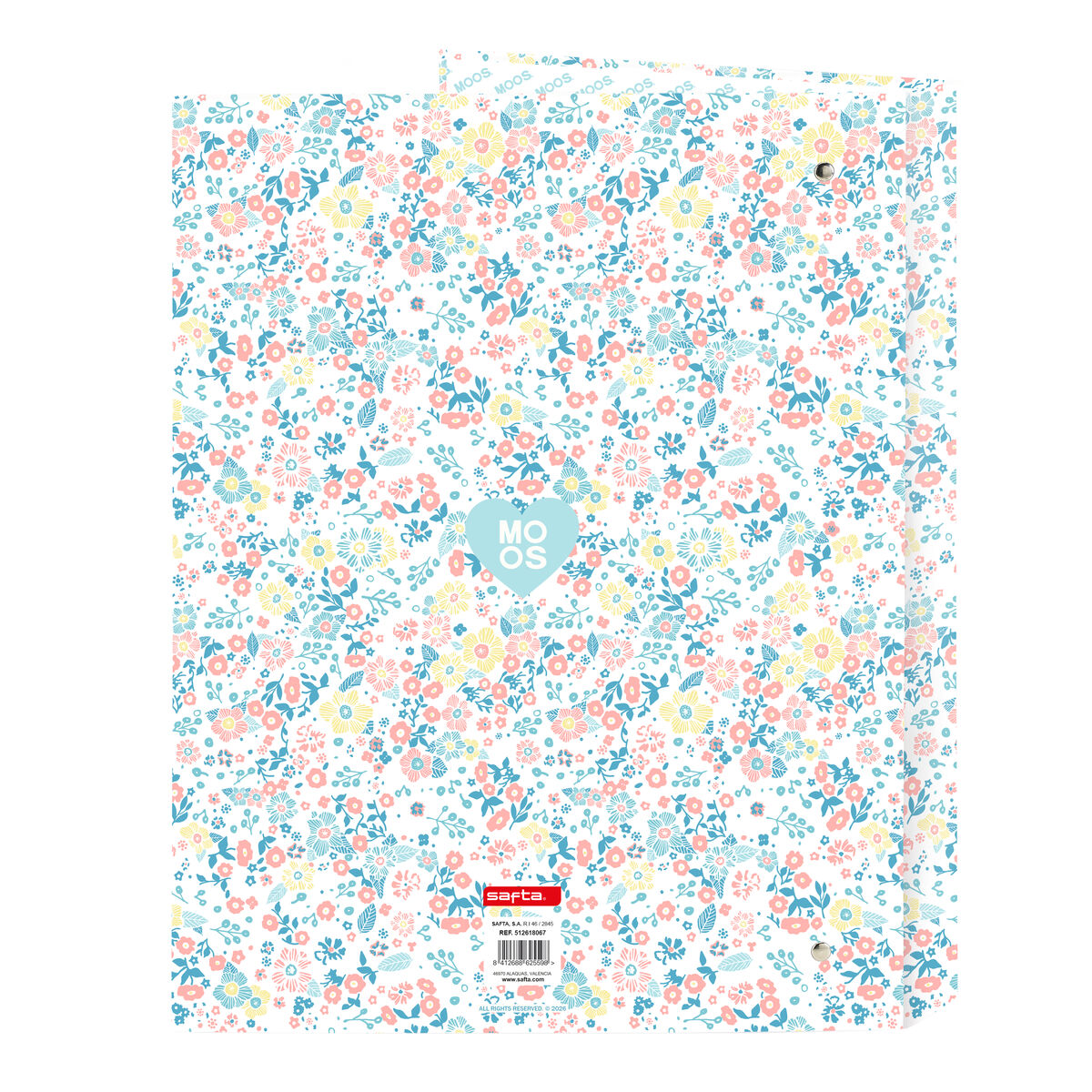 Ring binder Moos Fiori Multicolour A4 26.5 x 33 x 4 cm
