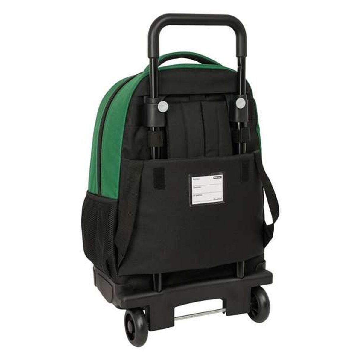 Schoolrugzak met Wielen BlackFit8 Varsity Zwart Groen 33 x 45 x 22 cm