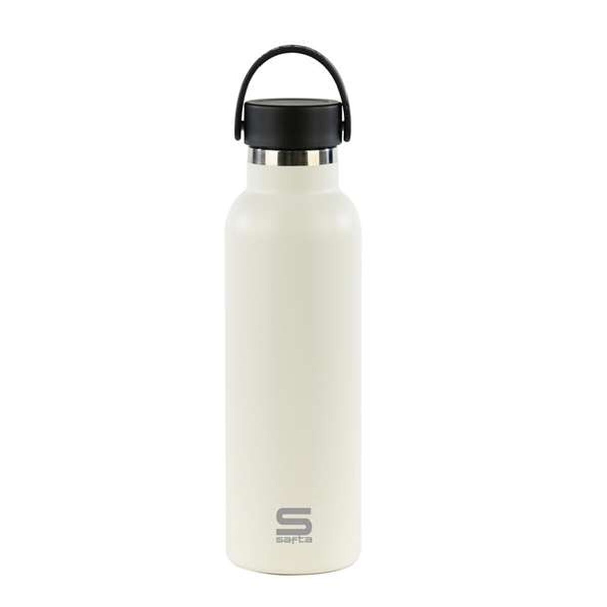 Water bottle Safta Blanco White Silicone Stainless steel