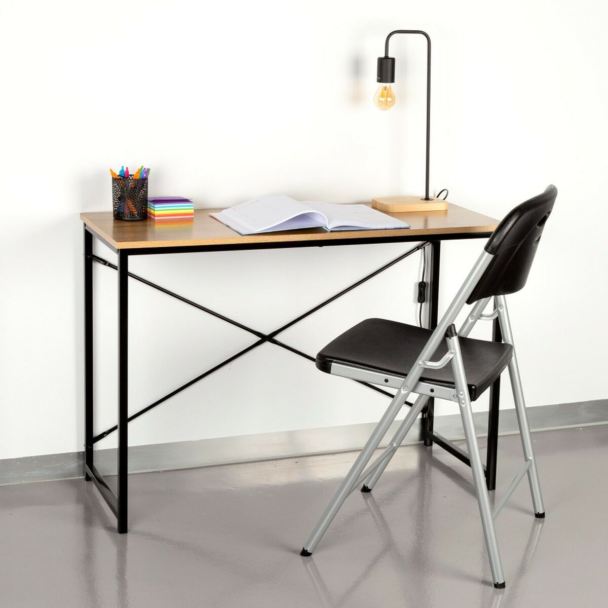 Bureau Aktive Zwart Hout (Refurbished B)