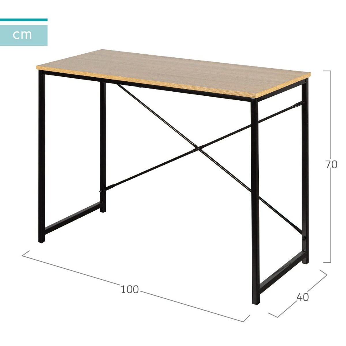 Bureau Aktive Zwart Hout (Refurbished B)