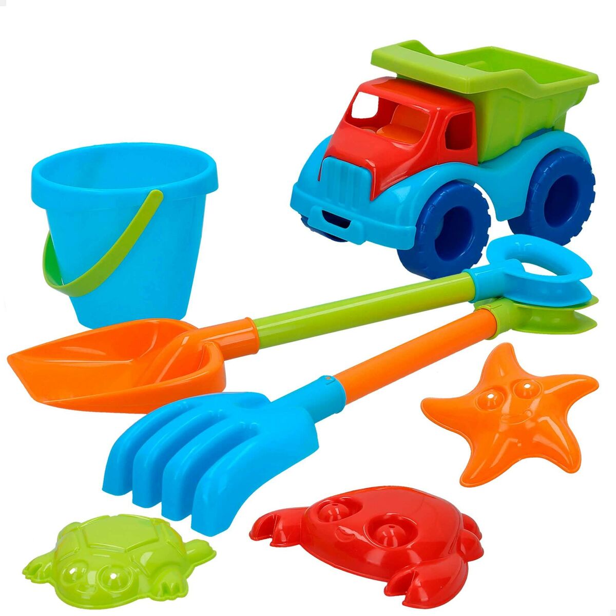 Set de jouets de plage Colorbaby 18 cm Camion 7 Pièces