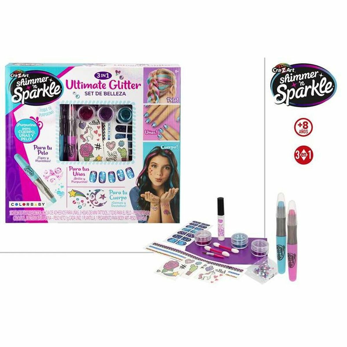Kit de maquillage pour enfant Colorbaby Ultimate Glitter 16 Pièces