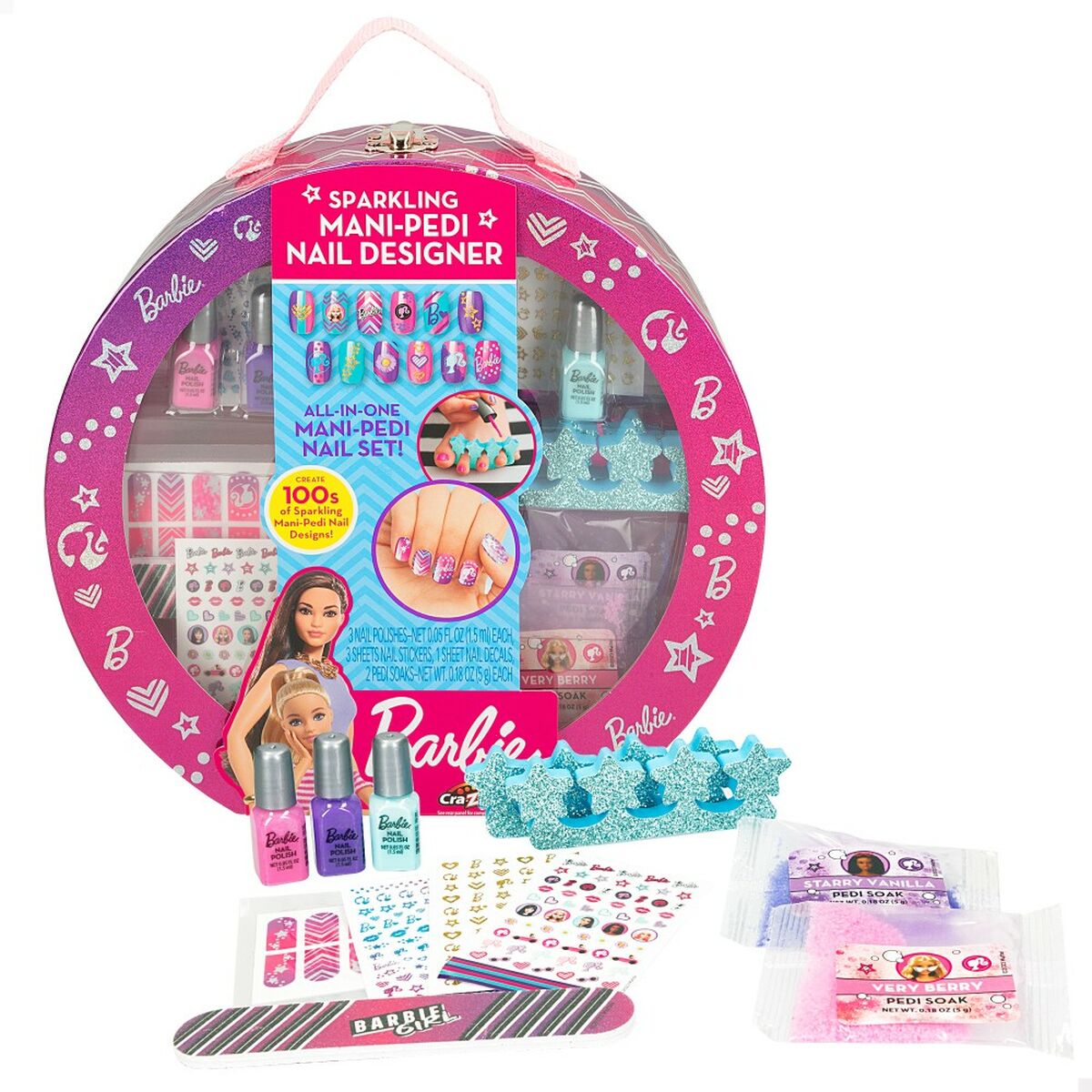 Σετ μανικιούρ και πεντικιούρ Barbie Sparkling 25,5 x 25 x 5 cm θήκη