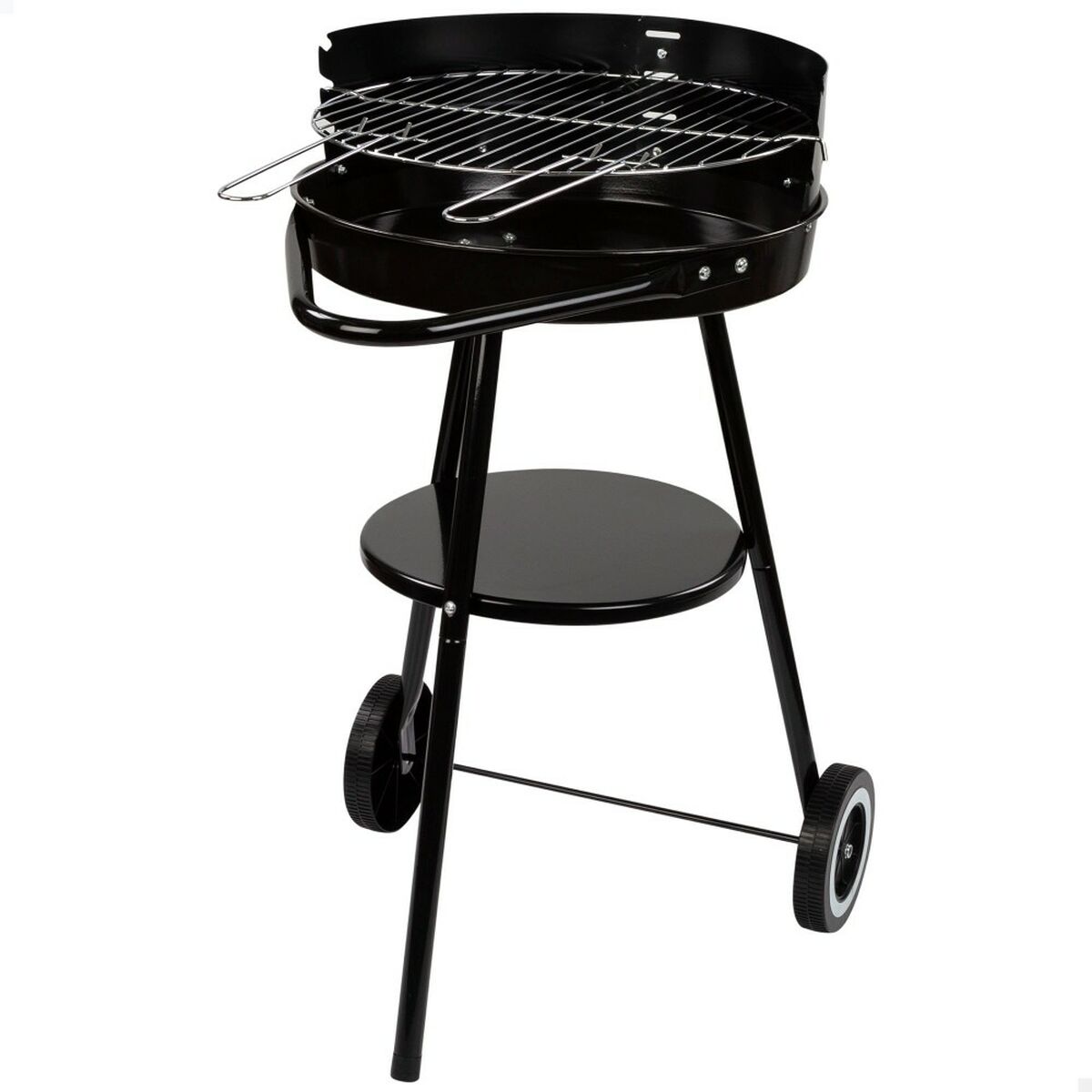 Roues de barbecue au charbon de bois Aktive Aluminium Métal émaillé Textilène 42 x 76,5 x 42 cm Noir