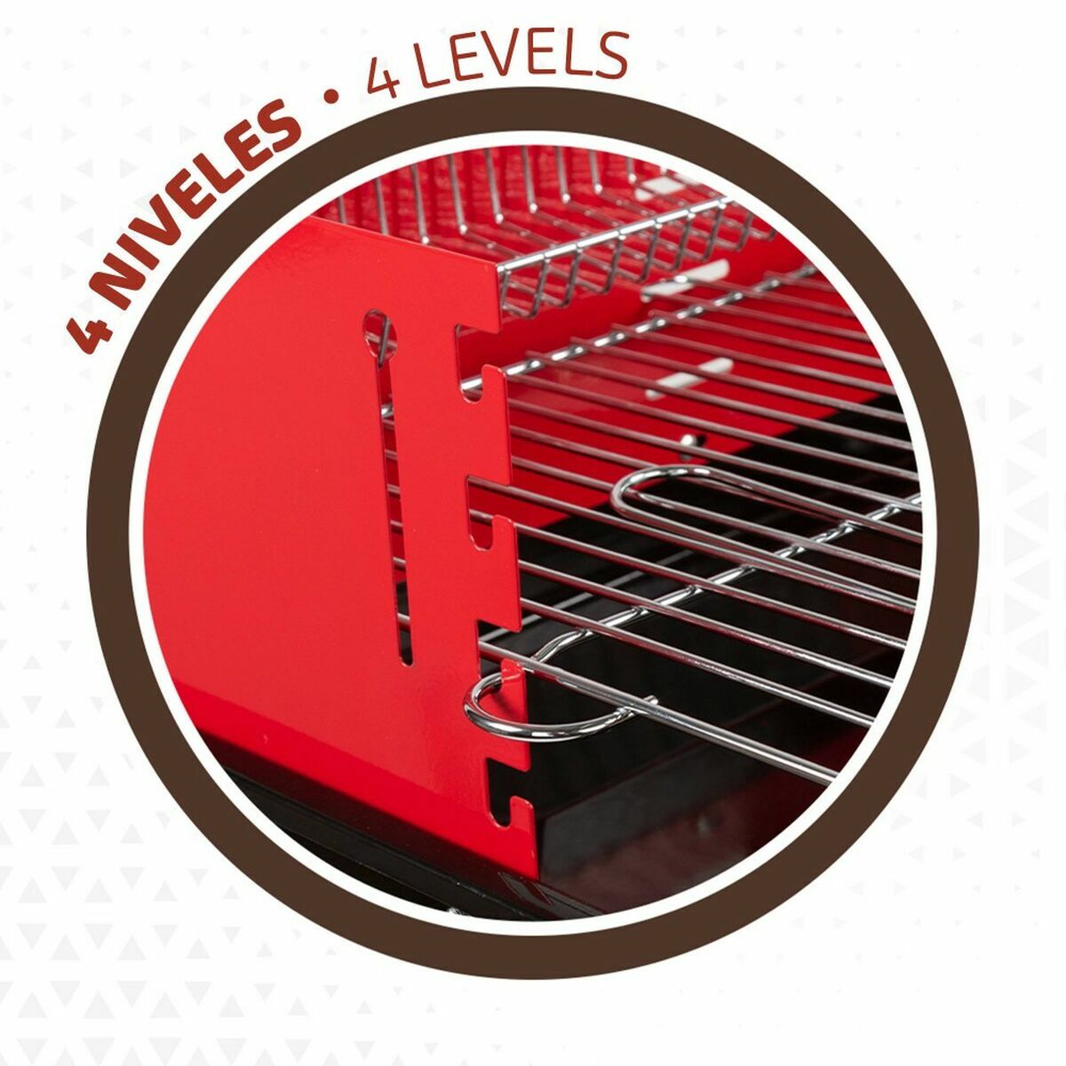 Kolenbarbecue met wielen Aktive Staal Plastic 66 x 44 x 85 cm Rechthoekig Rood