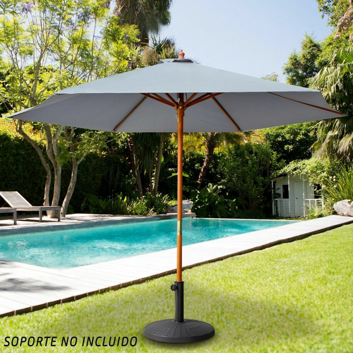 Parasol Aktive Grey  4,8 cm 300 cm Wood