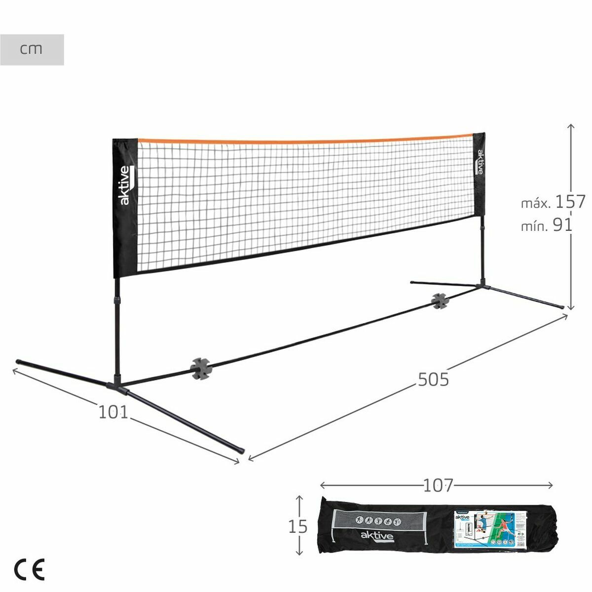 Volleyball net Aktive 505 x 157 x 101 cm Laptop