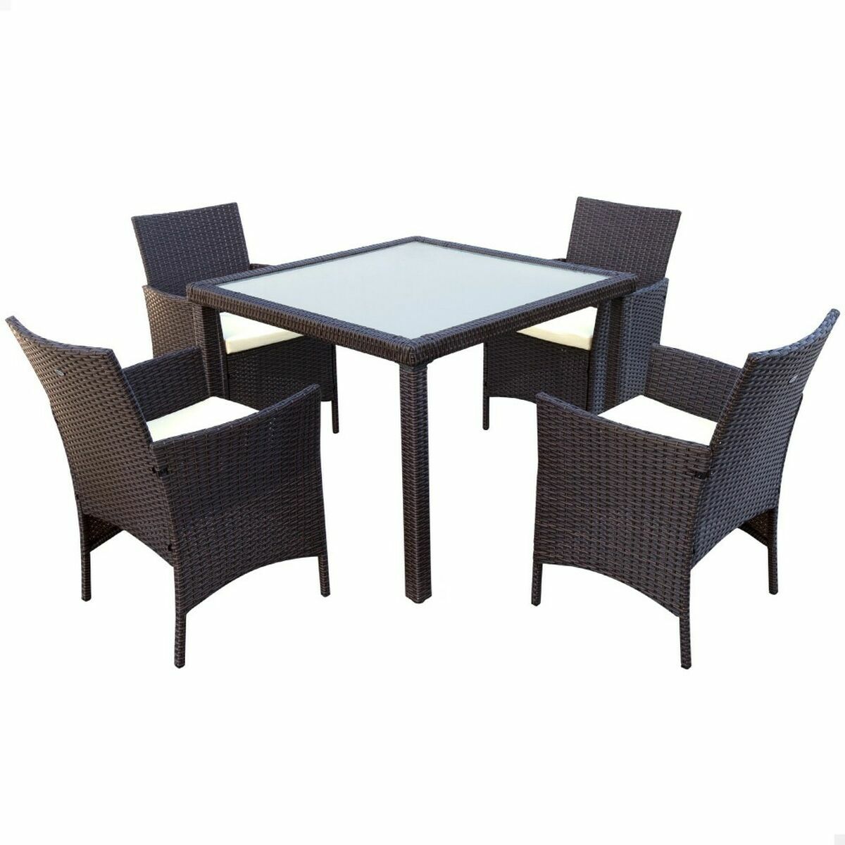 Tafel met vier stoelen Aktive 100 x 100 x 75 cm