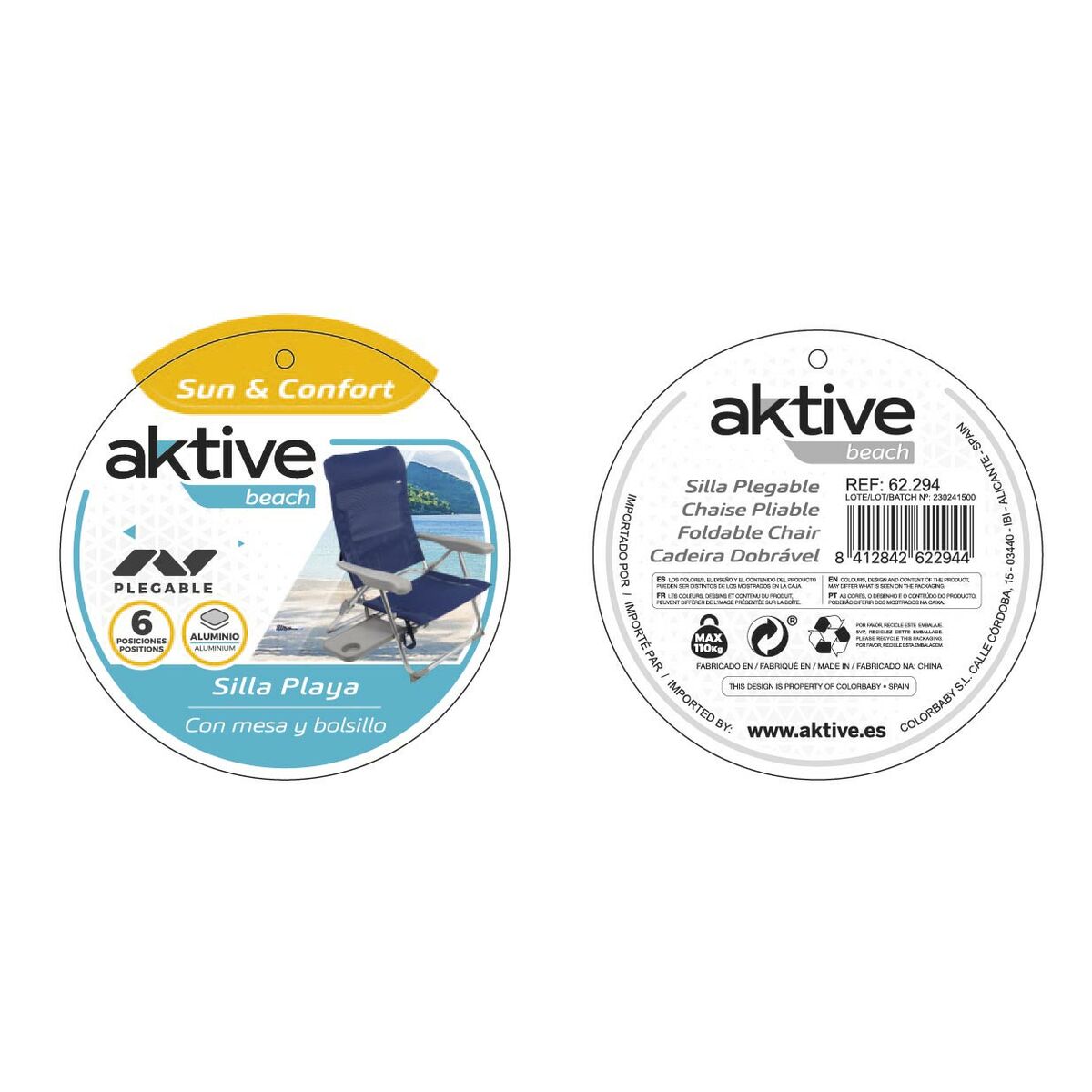 Folding Chair Aktive 47 x 57 x 89 cm