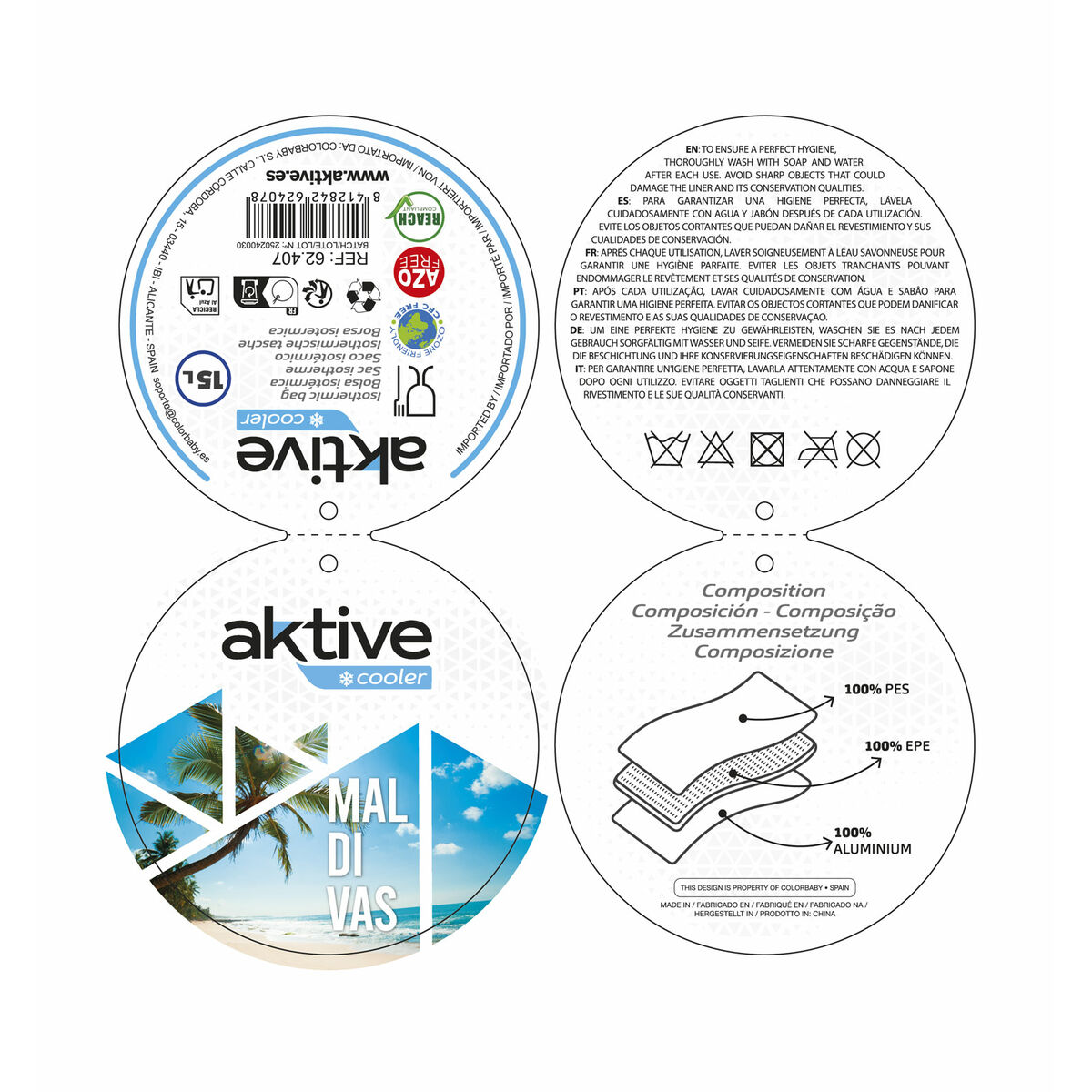 Portable Fridge Aktive 15 L 30 x 18 x 23 cm