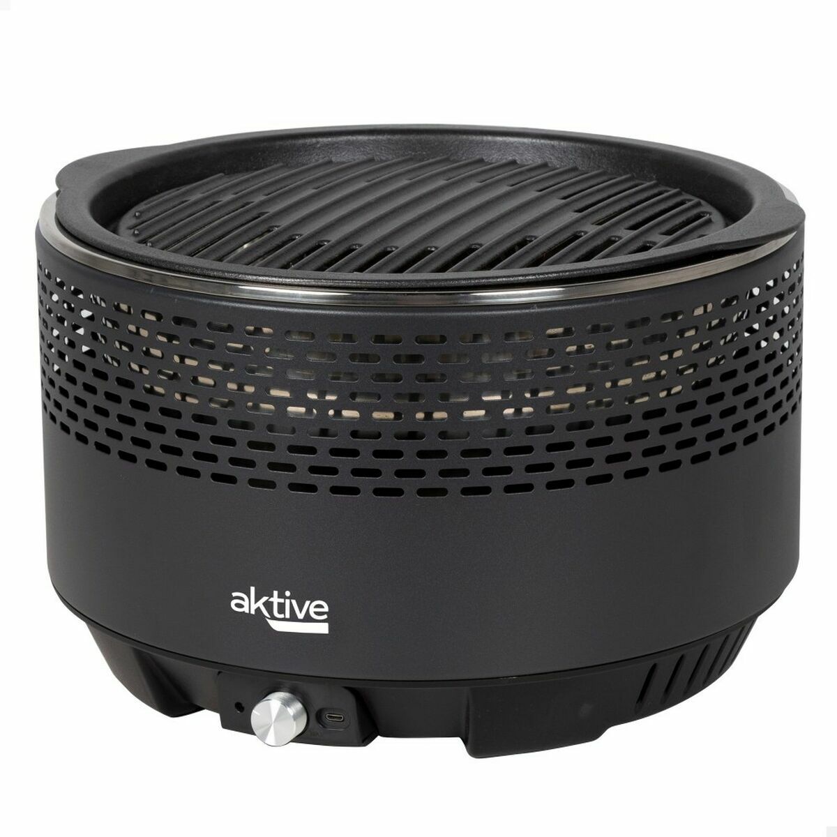 Barbecue Draagbare Aktive Rond Rook-vrij Zwart Ø 34 cm