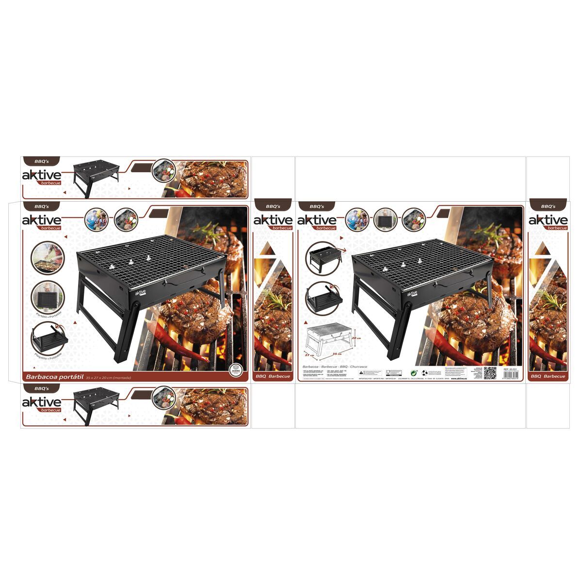 Barbecue Draagbare Aktive Zwart (Refurbished A)