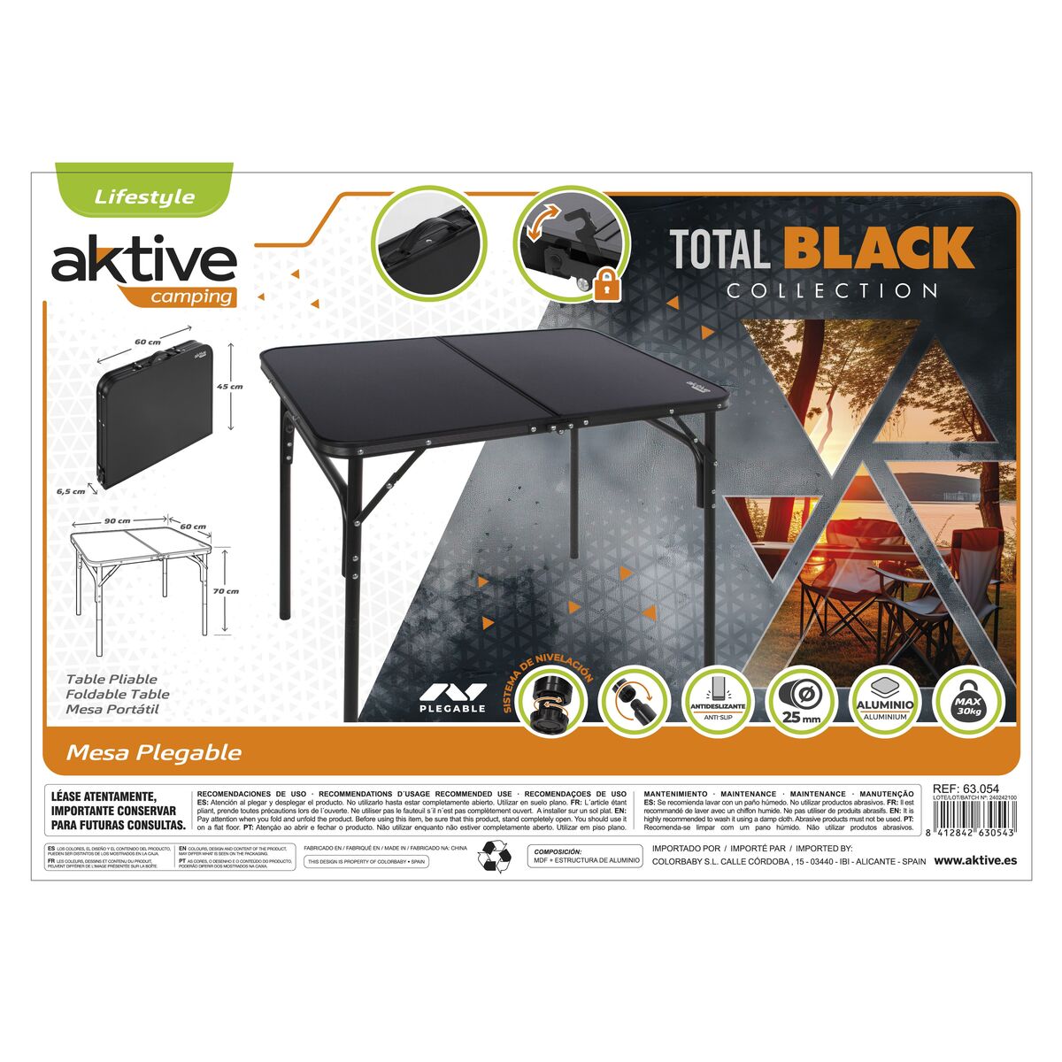 Vouwtafel Aktive 90 x 60 x 70 cm