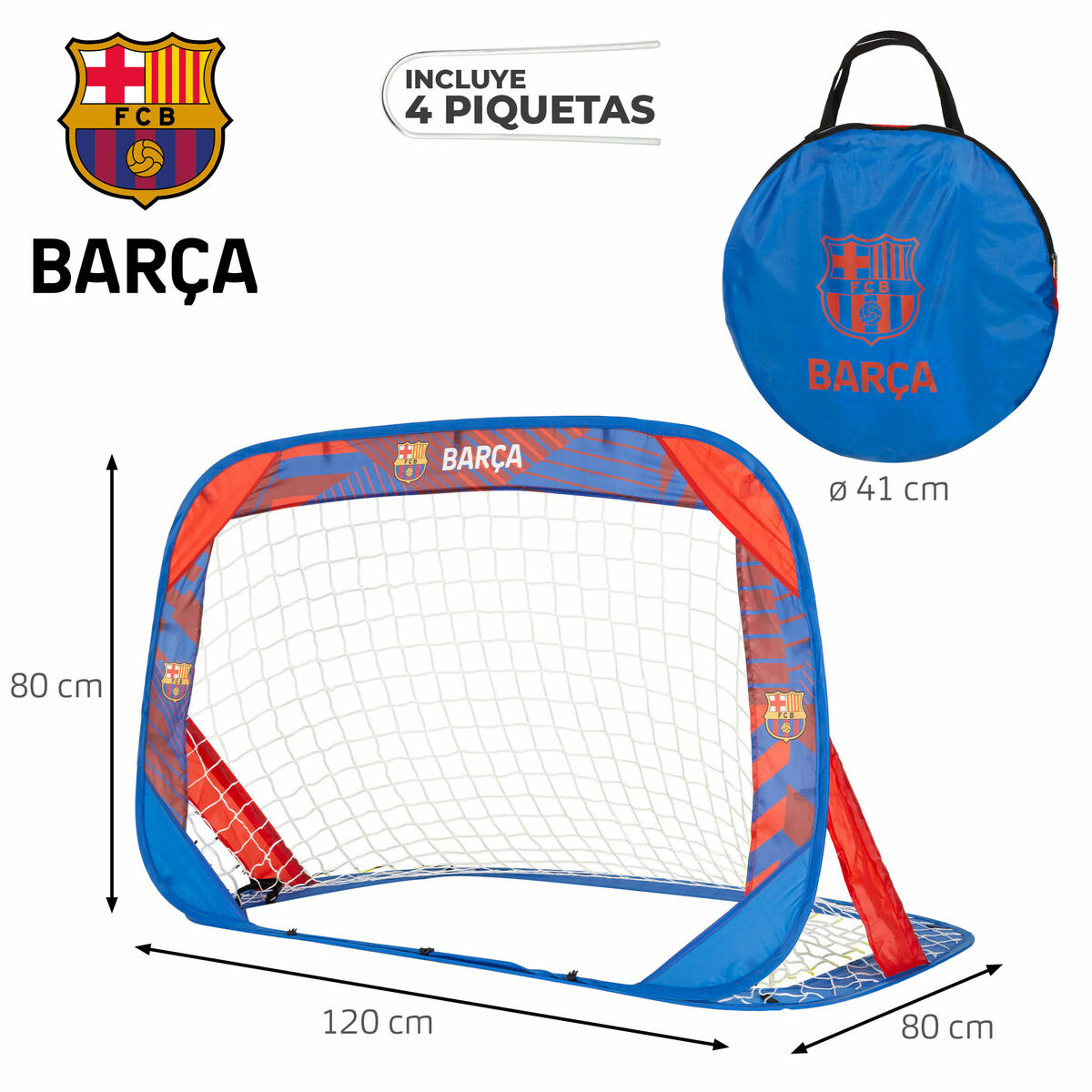 Set van 2 voetbaldoelen F.C. Barcelona