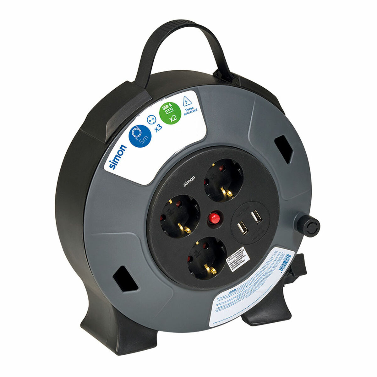 Bębny kablowe Simon 19,6 X 9,4 X 18,7 CM 3 x 1,5 mm 5 m