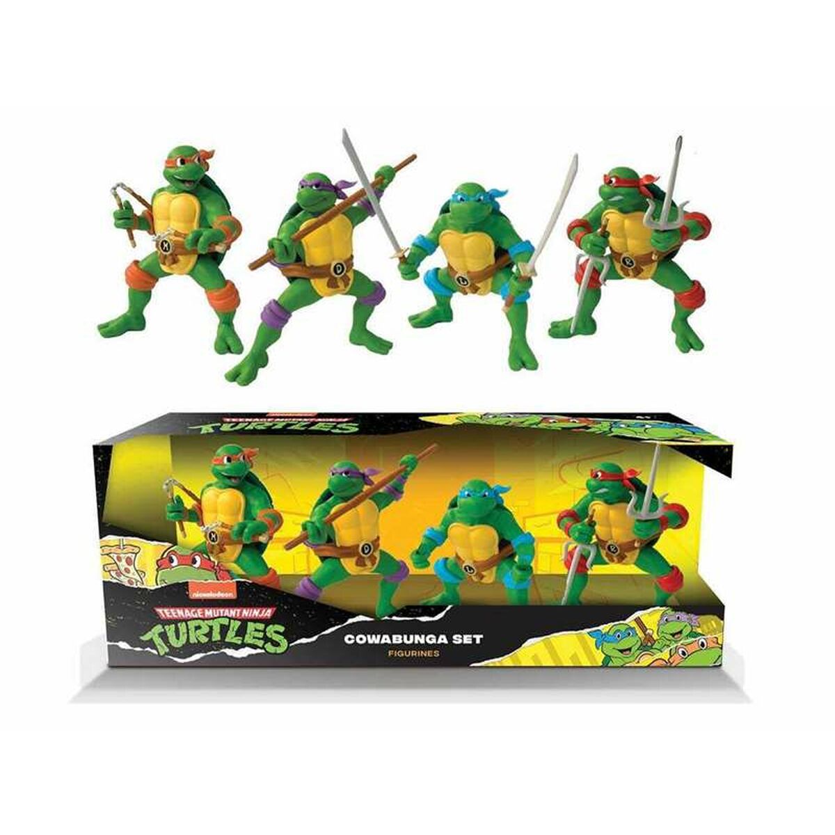Ensemble de Figurines Teenage Mutant Ninja Turtles Cowabunga 4 Pièces