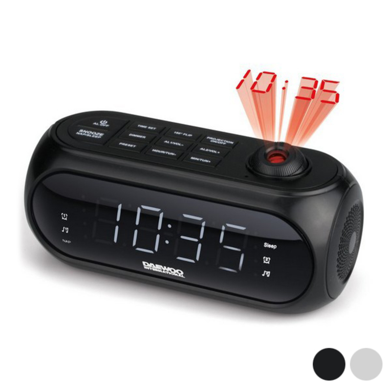 Radio Alarm Clock with LCD Projector Daewoo DCP-490 180º FM