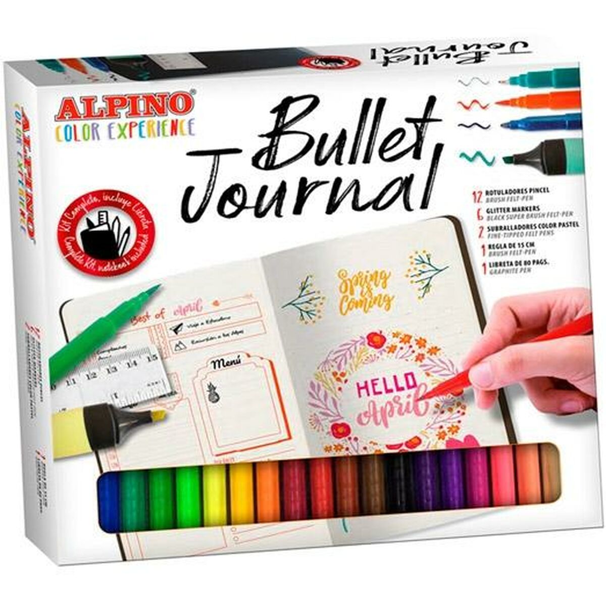 Ensemble de Papeterie Alpino Bullet Journal Color Experience 22 Pièces