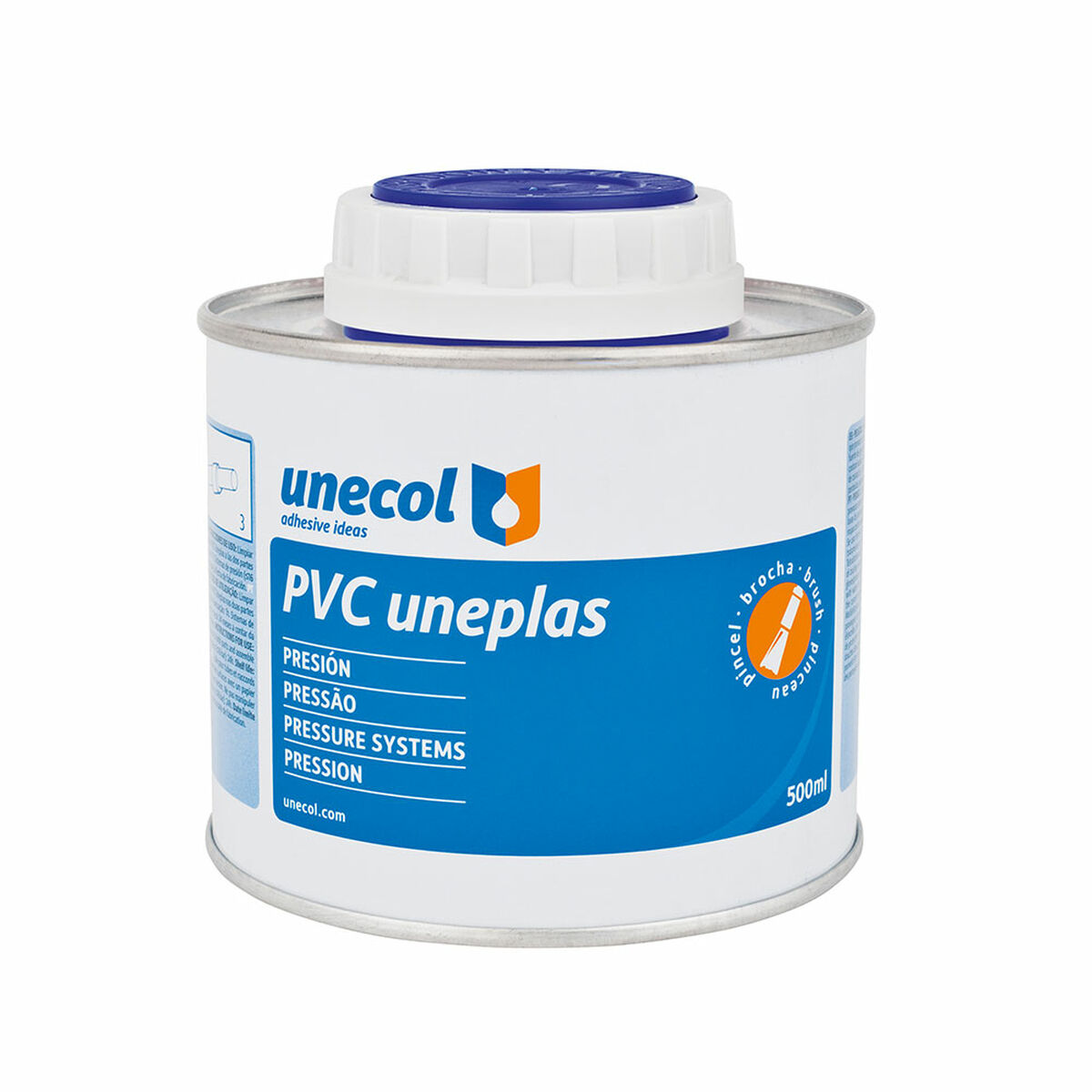 Adhésif pour tuyaux en PVC Unecol Uneplas A2041 Pinceau 500 ml
