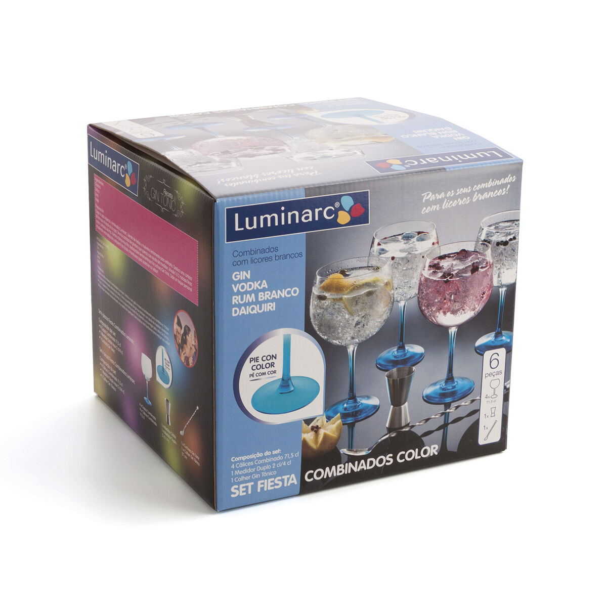 комплект за коктейл Luminarc Gin Многоцветен Cтъкло 6 Части