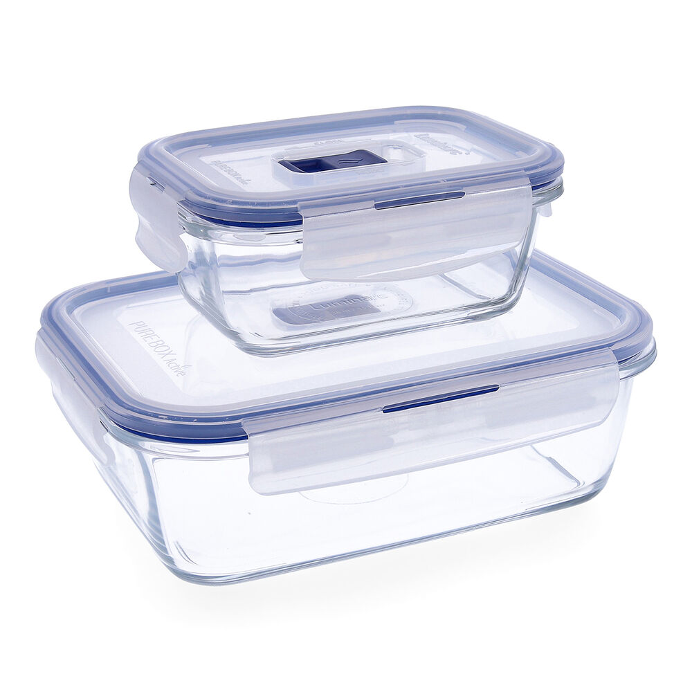 Set Lunchboxen Luminarc Pure Box Kristal Tweekleurig (2 Onderdelen)