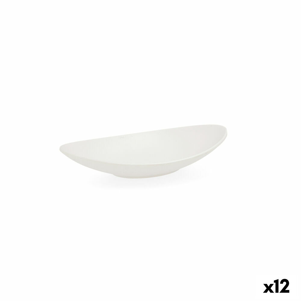 Assiette creuse Quid Select Oblongue Blanc Plastique 18 x 10,5 x 3 cm (12 Unités)