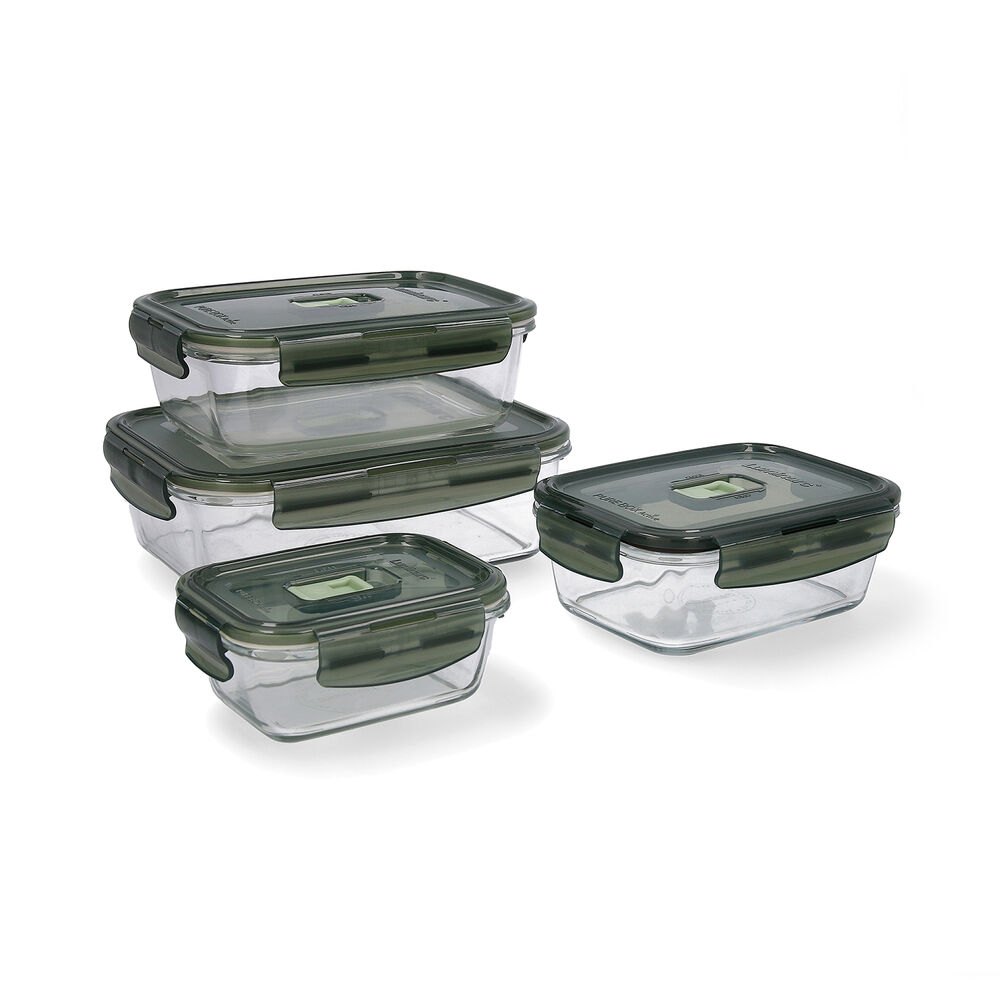 Set of lunch boxes Luminarc Pure Box Crystal Bicoloured (4 pcs)