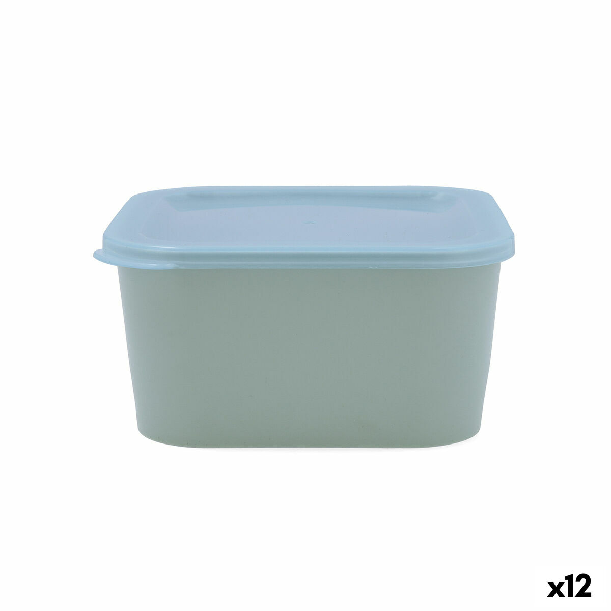 Panier-repas carré avec couvercle Quid Inspira 1,3 L Vert Plastique (12 Unités)