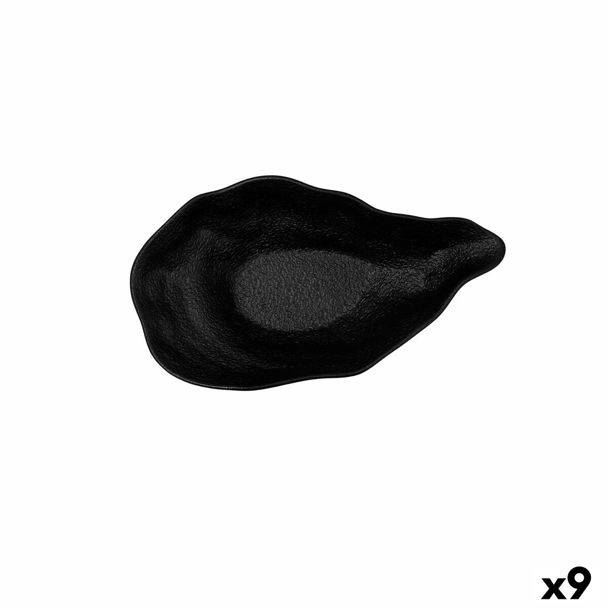 Bol Bidasoa Fosil Noir Céramique 25,6 x 14,5 x 6 cm (9 Unités)