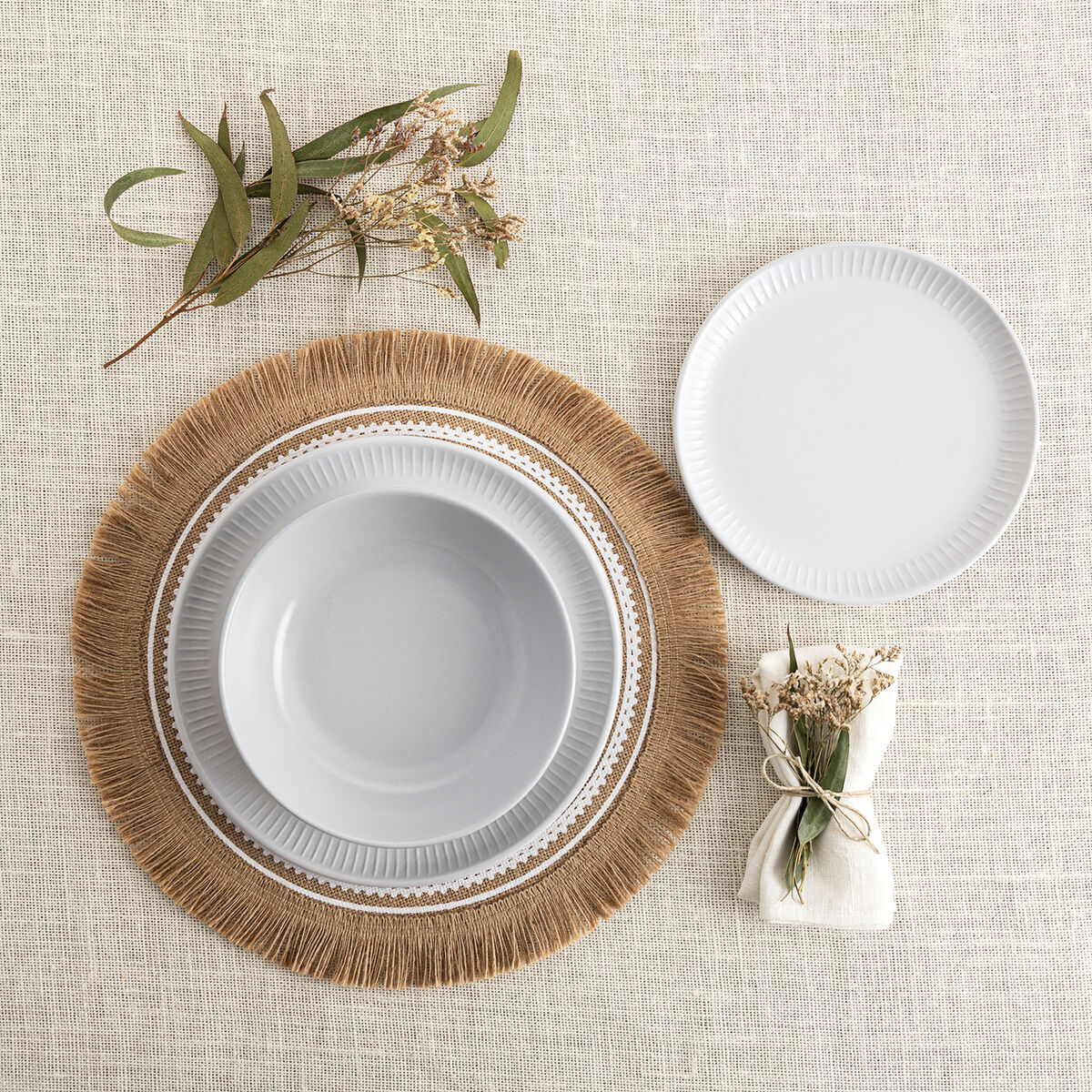 Image secondaire de Assiettes Bidasoa Moana Gris Céramique 12 Pièces