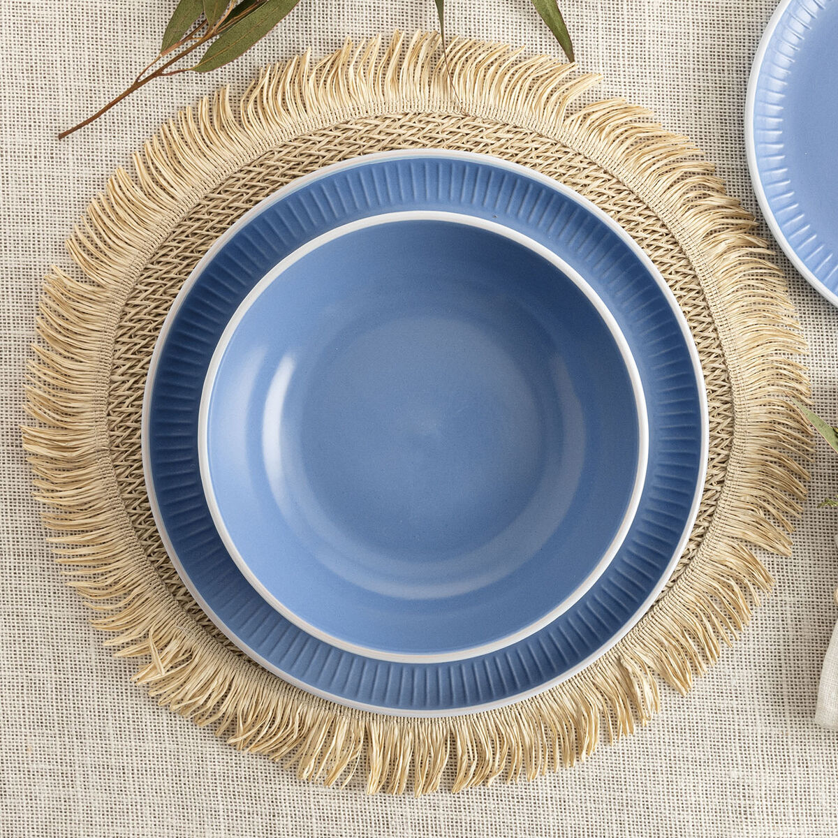Image secondaire de Assiettes Bidasoa Moana Bleu Céramique 12 Pièces