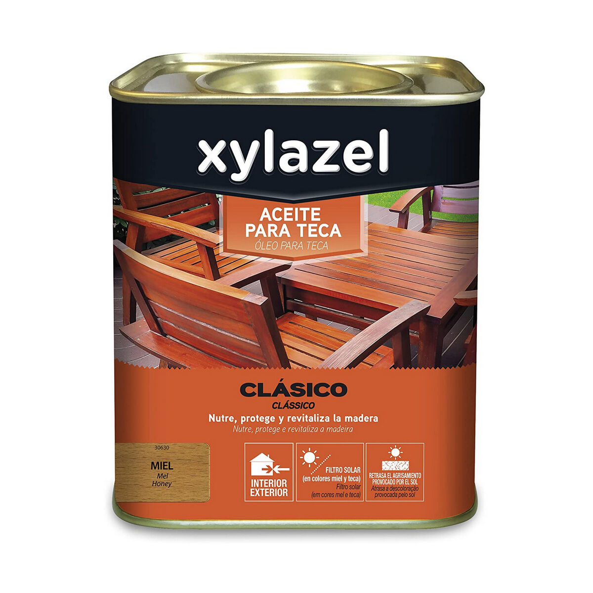 Huile pour teck Xylazel Classic Miel 750 ml Mat