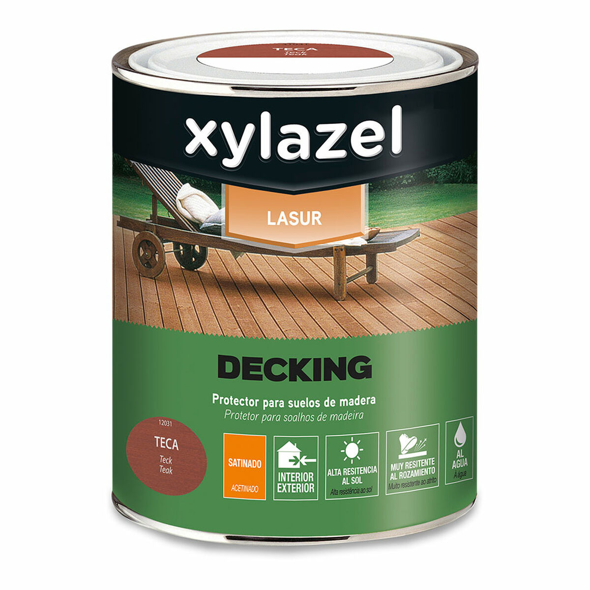 Huile protectrice Xylazel Decking Teck 750 ml Satiné