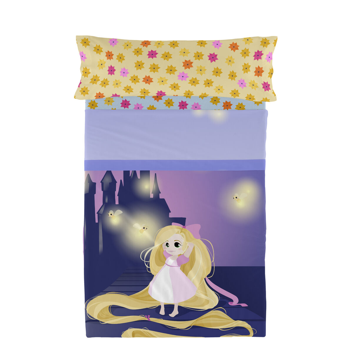 Juego de Sábanas HappyFriday Mr Fox Long Braid Multicolor Cama de 80/90 2 Piezas