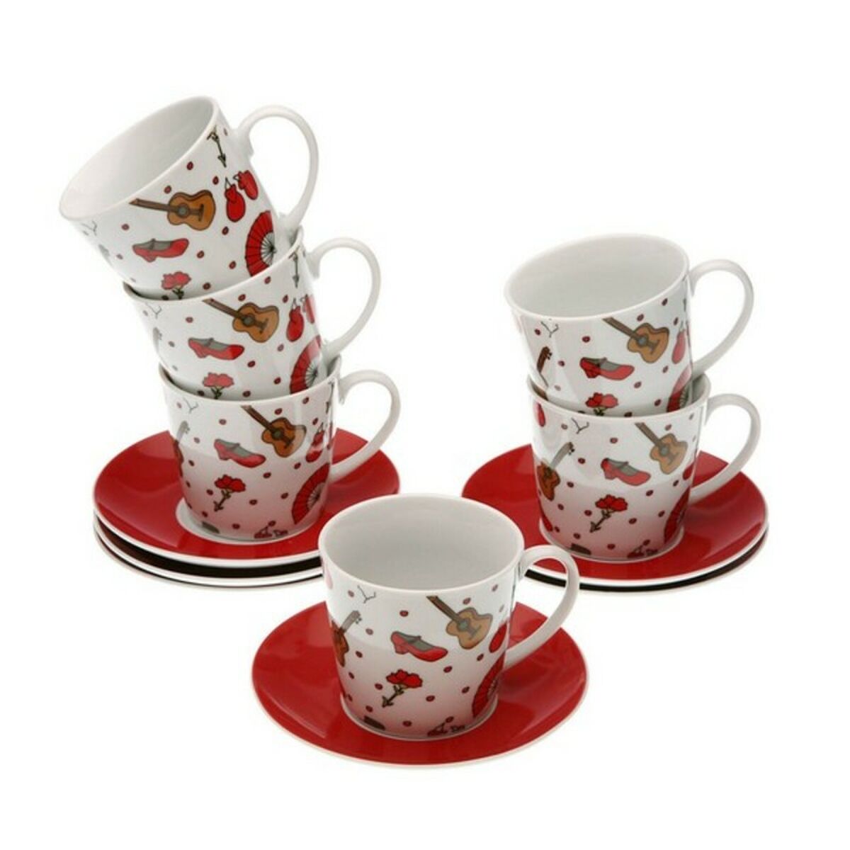 Set de Căni de Cafea Versa Porțelan (6 Piese)