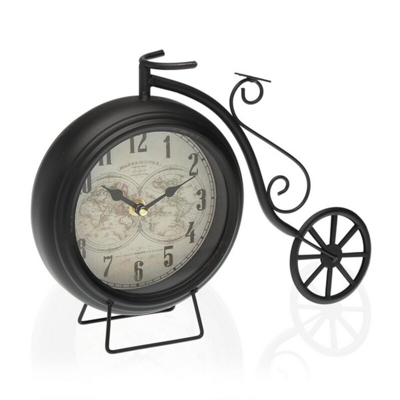 Table clock Versa Black Bicycle Iron (10 x 23 x 29 cm)