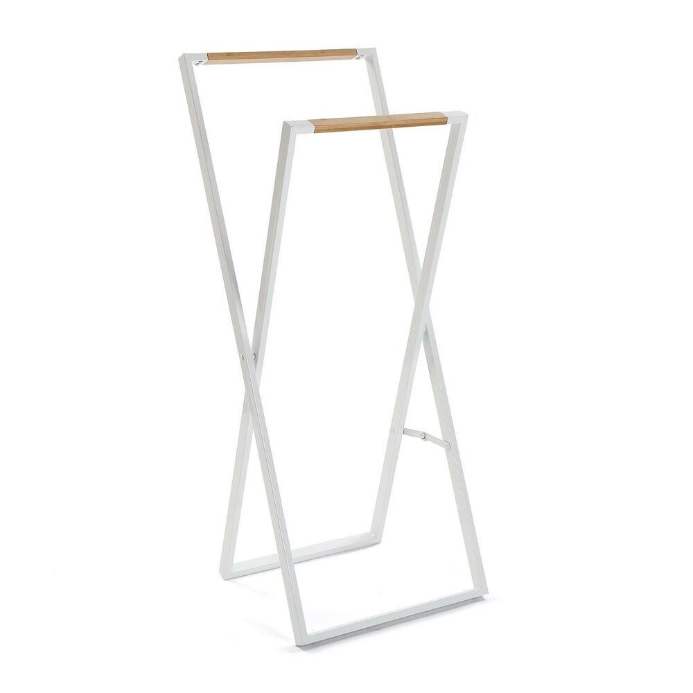 Free-Standing Towel Rack Metal Bamboo (110 x 45 x 40 cm)