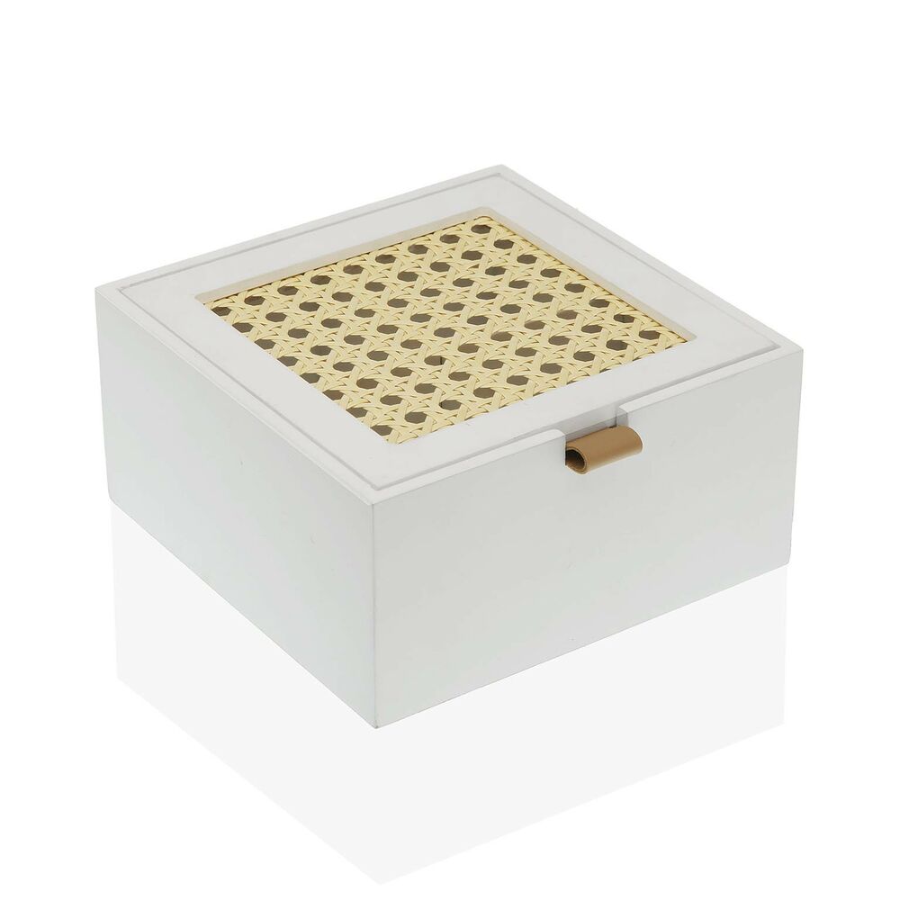Boîte à bijoux Versa Carré Blanc (16 x 8 x 16 cm)