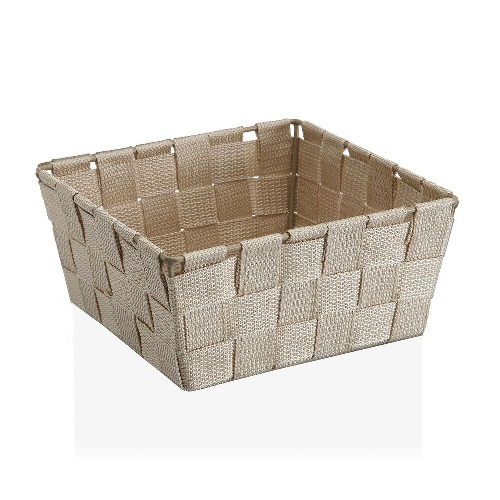 Basket Beige Textile (10 x 6 x 25 cm)
