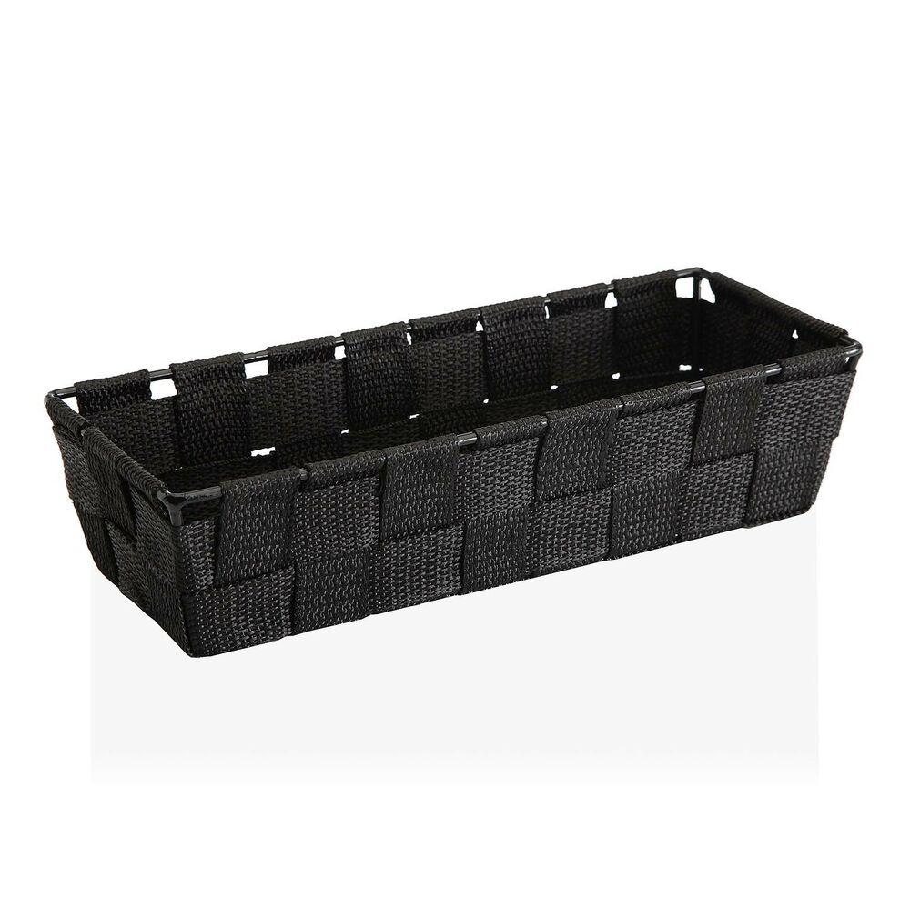Basket Black Medium Textile (19 x 9 x 19 cm)